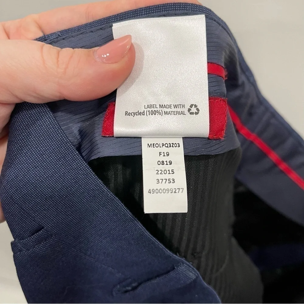 Alfani Slim Fit Navy Blue Trouser Pants Size 30W 30L